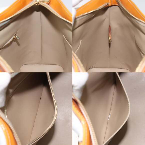 LOUIS VUITTON Monogram Vernis Houston Hand Bag Beige M91004 - Picture 12 of 13